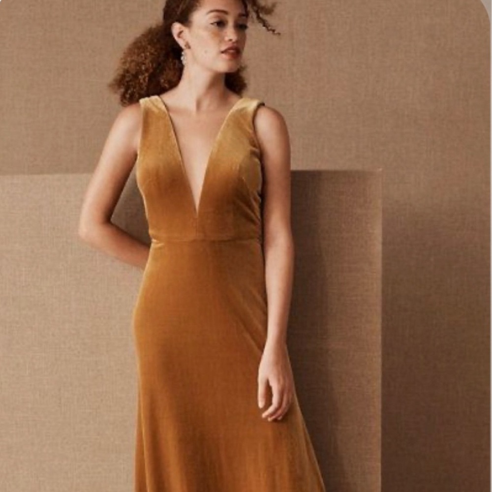 Jenny Yoo Velvet Logan‎ Dress Size 20 Marigold